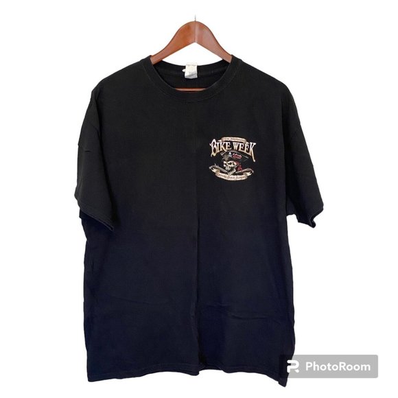Gildan Other - Daytona Beach 2019 Bike Week Black S/S T-Shirt Men's Size XL Skull Pirate 78th